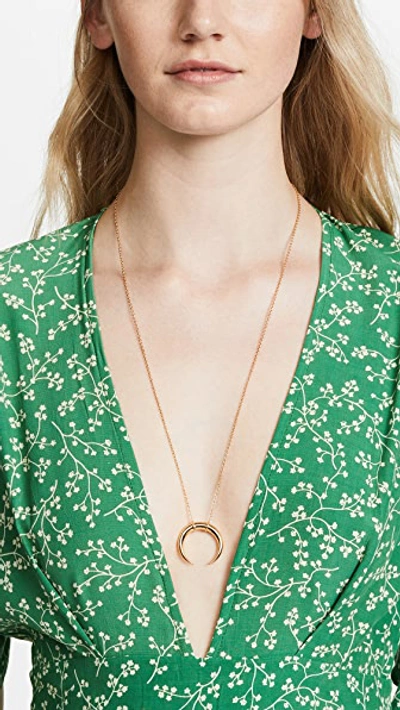 Shop Gorjana Cayne Crescent Pendant Necklace In Gold