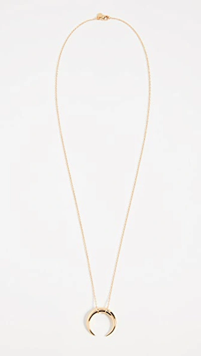 Shop Gorjana Cayne Crescent Pendant Necklace In Gold