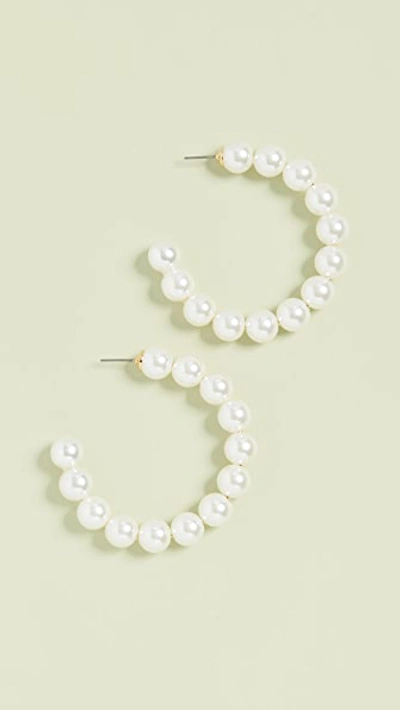 Shop Lele Sadoughi Stardust Imitation Pearl Hoops