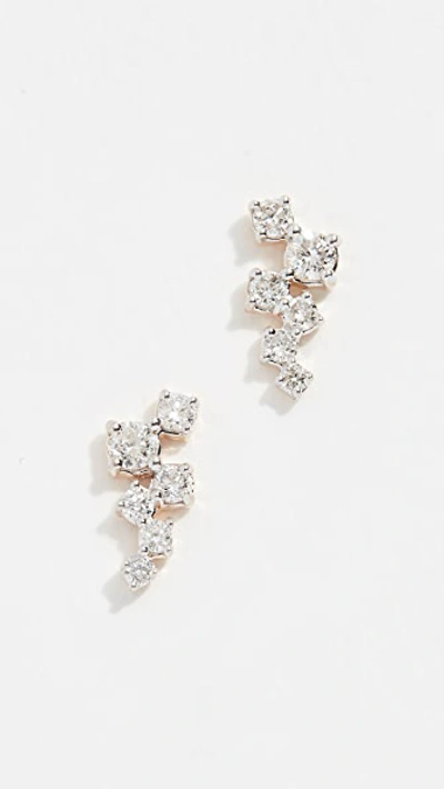 14k Gold Scattered Diamond Stud Earrings