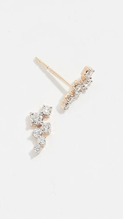 14k Gold Scattered Diamond Stud Earrings