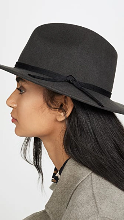 Shop Brixton Coleman Fedora In Washed Black