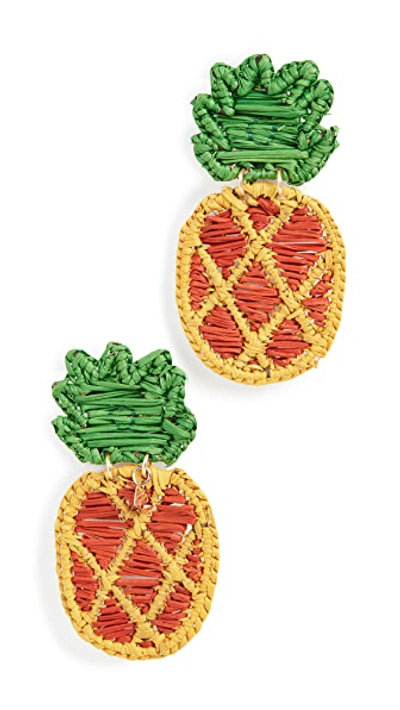Shop Mercedes Salazar Pineapple Earrings In Multi