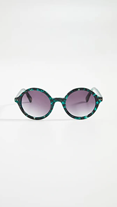 Shop Lele Sadoughi East Village Round Sunglasses In Emerald