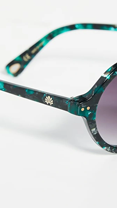 Shop Lele Sadoughi East Village Round Sunglasses In Emerald