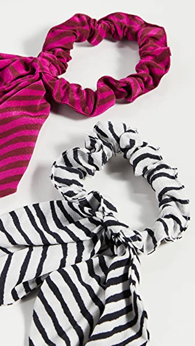 Shop Tanya Taylor Set Of 2 Scrunchies In Zebra