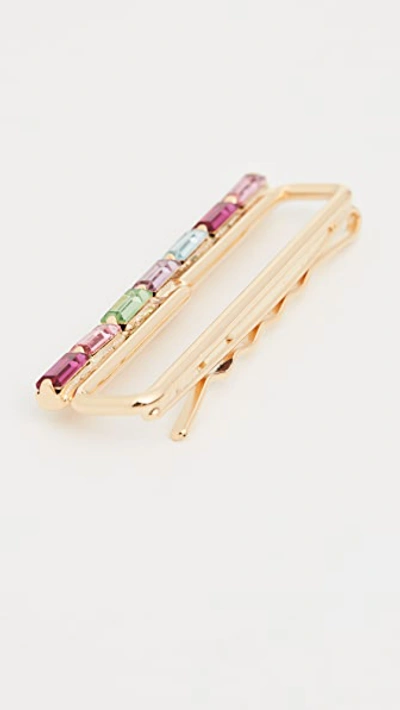 Shop Lelet Ny Link Chain Pin With Baguette Crystals In Multi