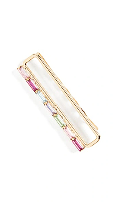 Shop Lelet Ny Link Chain Pin With Baguette Crystals In Multi