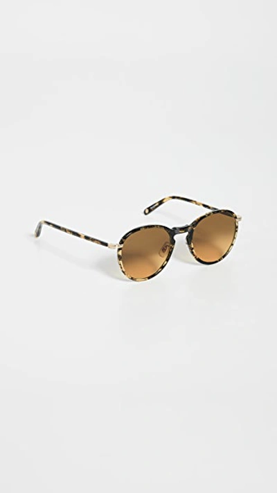 Shop Garrett Leight Horizon 48mm Sunglasses In Black Amber