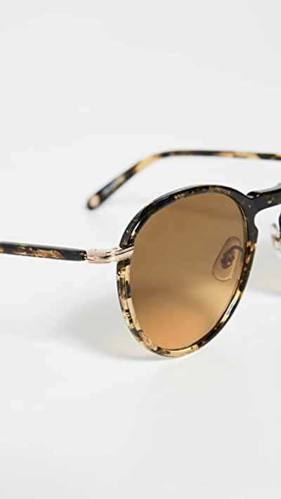 Shop Garrett Leight Horizon 48mm Sunglasses In Black Amber