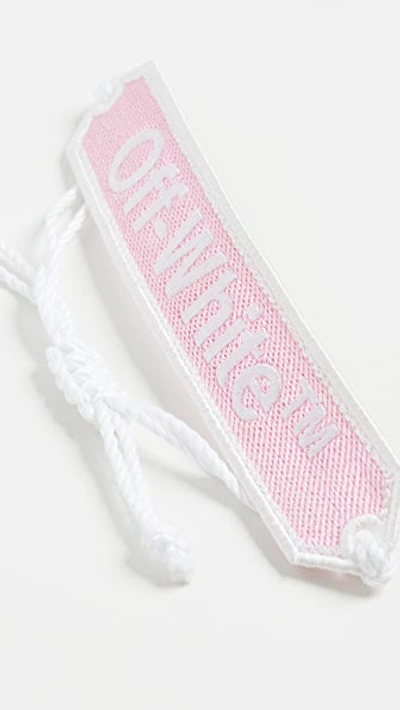 Shop Off-white Off White Macrame Bracelet In Pink/white