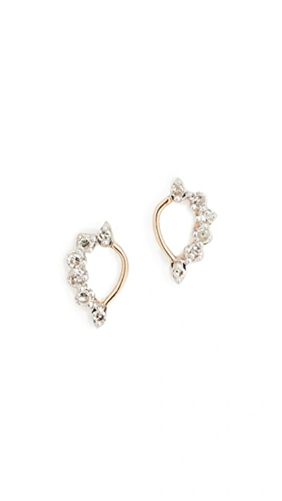 Shop Adina Reyter 14k Super Tiny Side Diamond Teardrop Earrings In Yellow