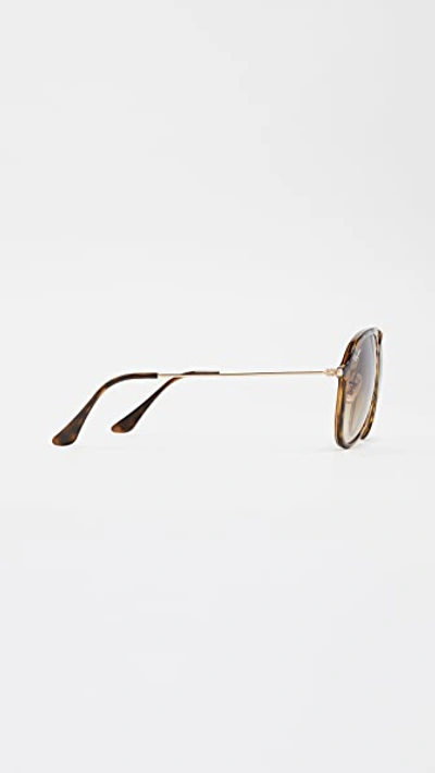 Shop Ray Ban Rb4298 Aviator Gradient Sunglasses In Light Havana/brown