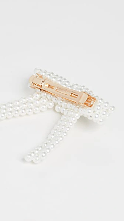 Shop Loeffler Randall Elodie Beaded Bow Barrette In Pearl