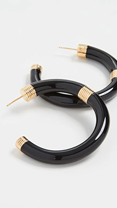 Shop Aurelie Bidermann Katt Hoops Earrings In Black