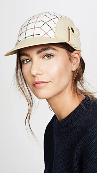 Shop Rag & Bone Puffer Pilot Cap In Ivory Multi