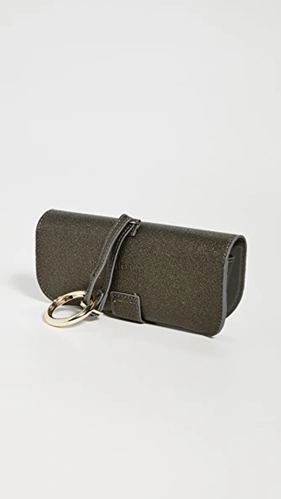 Shop Iphoria Glasses Keychain Case In Olive Green/pink Stars
