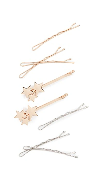 Shop Kitsch Star Bobby Pin Set In Gold