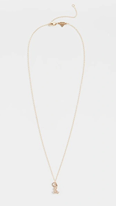 Shop Alison Lou 14k Diamond Bezel Letter Necklace In S Yellow Gold
