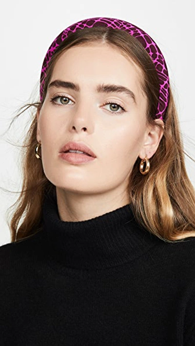 Shop Jennifer Behr Tori Headband In Fuchsia Spot