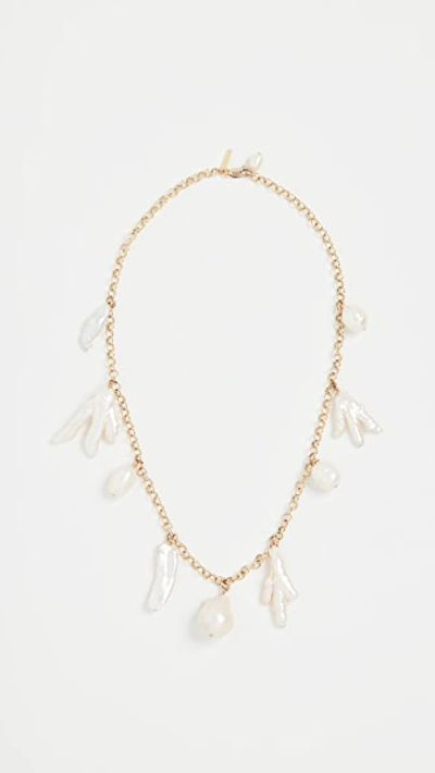 Shop Eliou Porto Necklace In Gold/pearl
