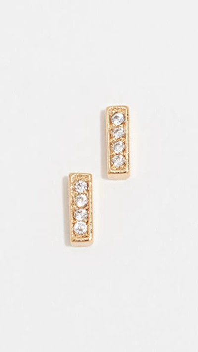 Shop Gorjana Mave Shimmer Mini Stud Earrings In Yellow Gold