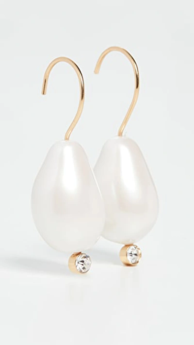 Shop Baublebar Dayla Pearl Drop Earrings In Ivory/clear/gold