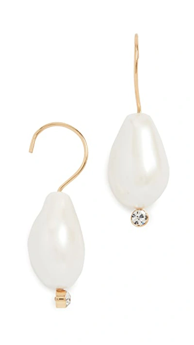 Shop Baublebar Dayla Pearl Drop Earrings In Ivory/clear/gold