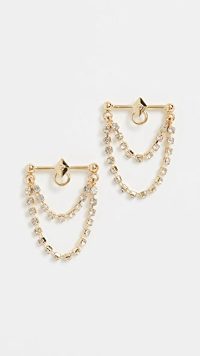 Shop Luv Aj The Pink Stud Diamonte Studs In Gold