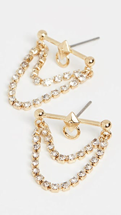 Shop Luv Aj The Pink Stud Diamonte Studs In Gold