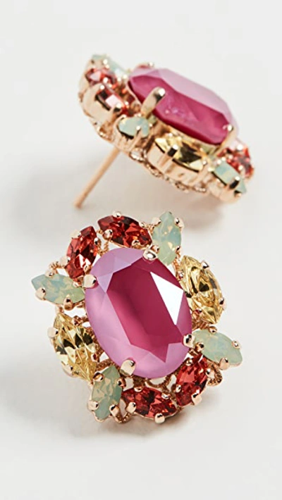 Shop Anton Heunis Gem Cluster Earrings In Spring Colors