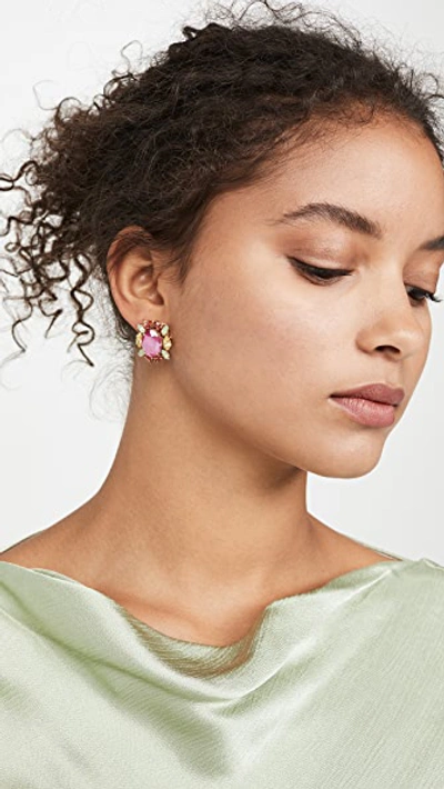 Shop Anton Heunis Gem Cluster Earrings In Spring Colors