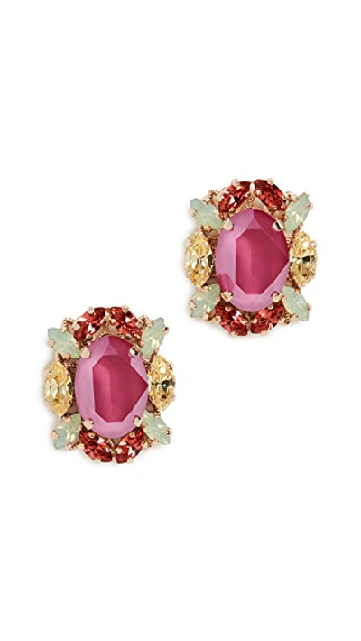 Shop Anton Heunis Gem Cluster Earrings In Spring Colors