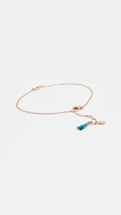 Shop Shashi Solitaire Bracelet In Rose Gold/clear