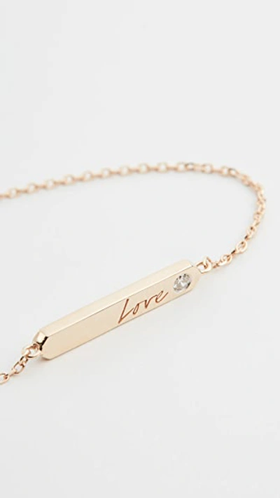 14k Love Diamond Bar Bracelet