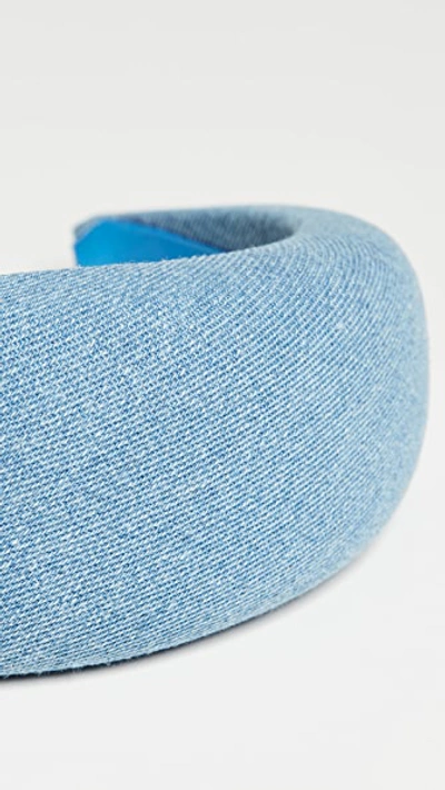 Shop Ganni Washed Denim Headband In Washed Indigo