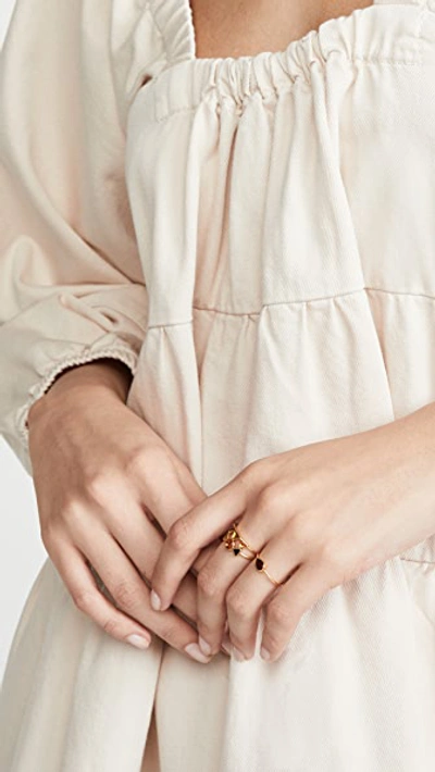 Shop Madewell Stacking Rings In Vintage Gold