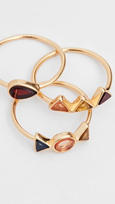 Shop Madewell Stacking Rings In Vintage Gold