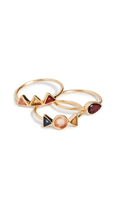 Shop Madewell Stacking Rings In Vintage Gold