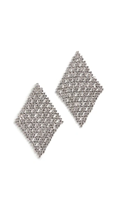Shop Theia Jewelry Diamond Shape Chandelier Earrings In White Gold Finish