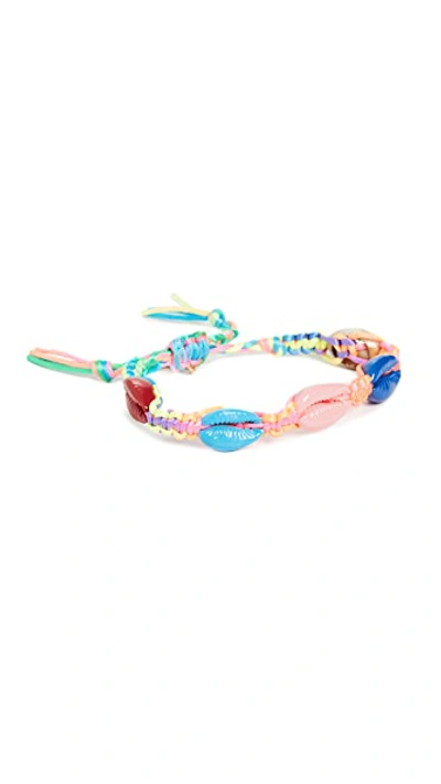 Shop Venessa Arizaga Rainbow Shell Bracelet In Multi