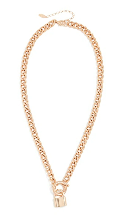 Shop Maison Irem Padlock Necklace In Gold