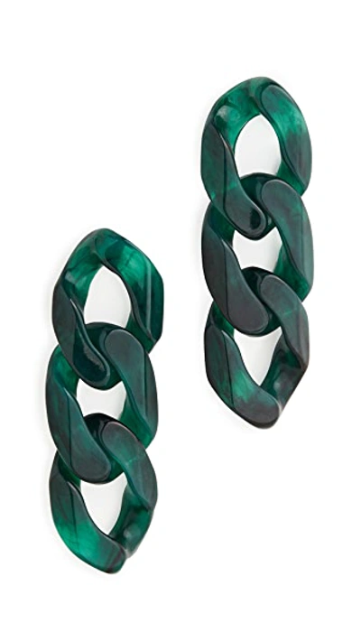 Shop Baublebar Mirador Link Drop Earrings In Green/gold