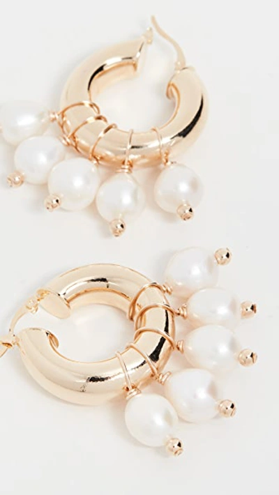 Shop Eliou Kavala Earrings In Gold/pearl