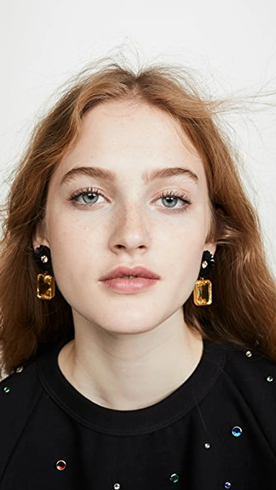 Shop Lizzie Fortunato Citrine Flower Earrings In Multi