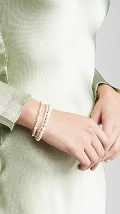 Shop Baublebar Sophia Bracelet Set In Ivory/gold