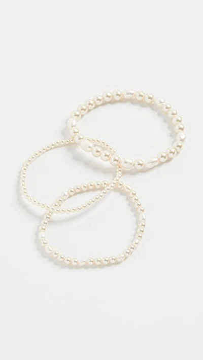 Shop Baublebar Sophia Bracelet Set In Ivory/gold