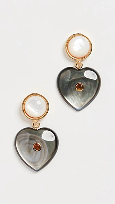 Shop Lizzie Fortunato Forevermore Earrings In Black Mother Of Pearl