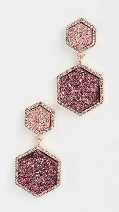 Shop Baublebar Ashaya Druzy Drop Earrings In Berry/gold