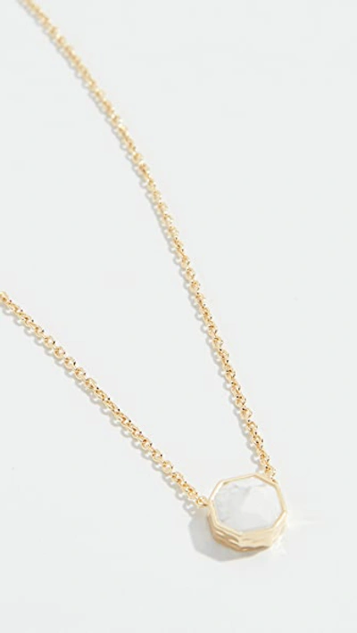 Shop Gorjana Power Gemstone Charm Necklace In Howlite/gold
